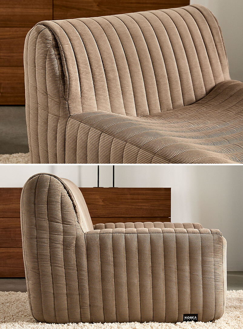 Quilted corduroy high-density foam modular chair product image 3