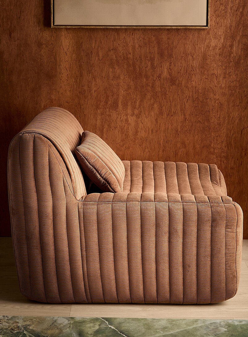 Bouclé texture high-density foam modular chairs Set of 3 product image 3