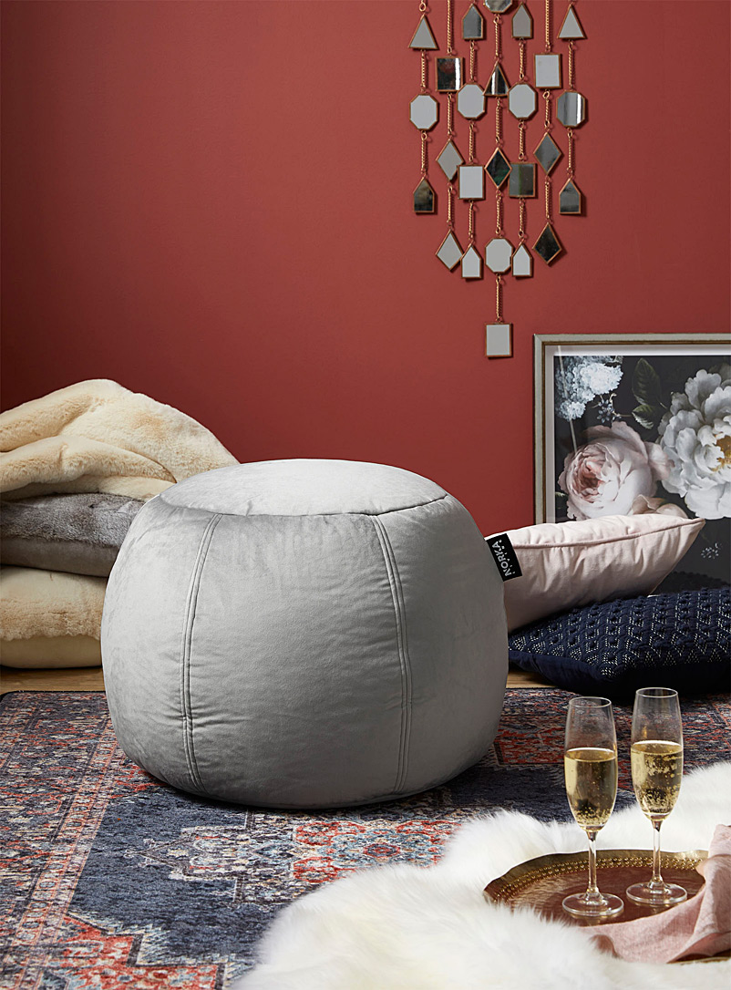Coloured velvet pouf product image (primary)