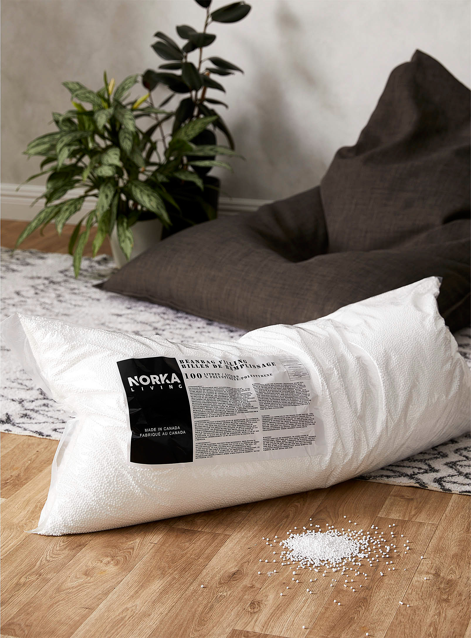 Norka Living Pouf Fill Beads In White