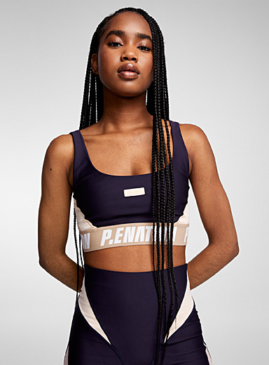 P.E Nation Left Field Recycled Stretch Sports Bra in Blue