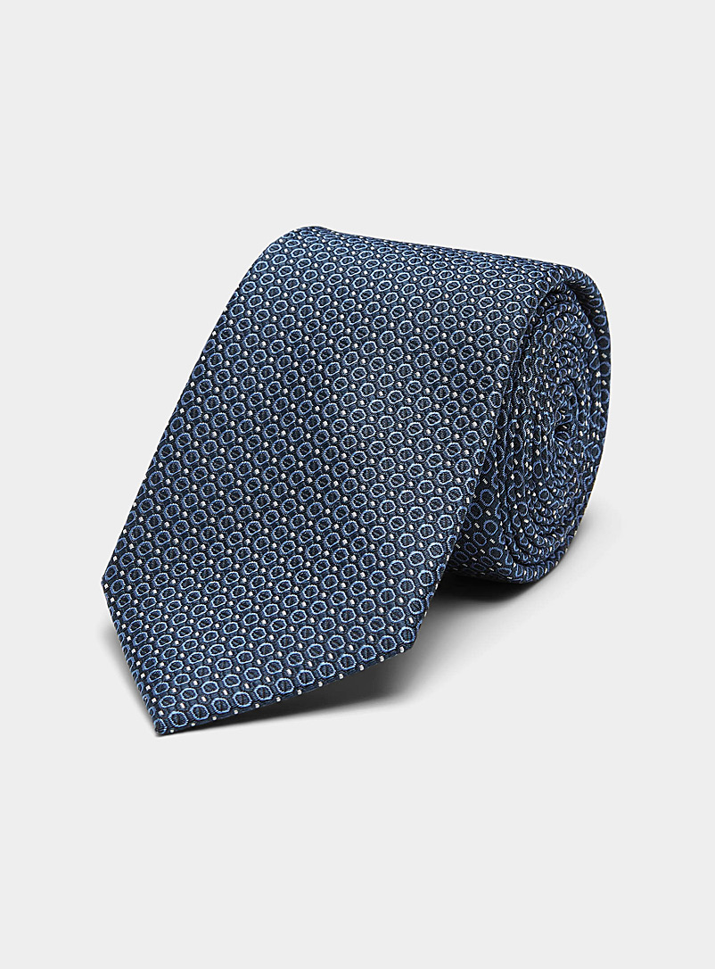 Le 31: La cravate ocelles géo Bleu royal-saphir pour homme