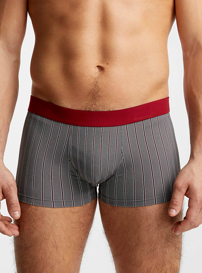 Le 31 Patterned Grey Athletic stripe trunk for men