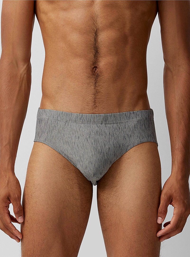 Le 31 Patterned Grey Heather grey brief for men