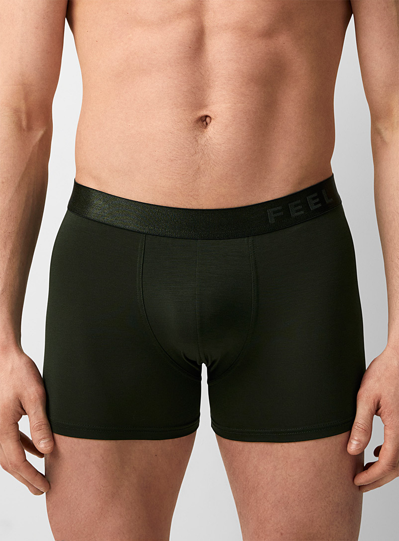 Le 31 Mossy Green Tone-on-tone Feel Lyocell boxer brief for men
