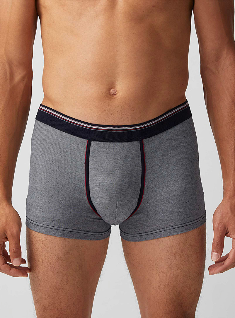 Le 31 Grey Contrast band grey trunk for men