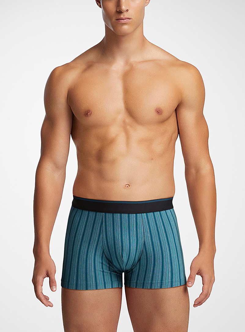 Le 31 Patterned Blue Mixed-stripe turquoise trunk for men