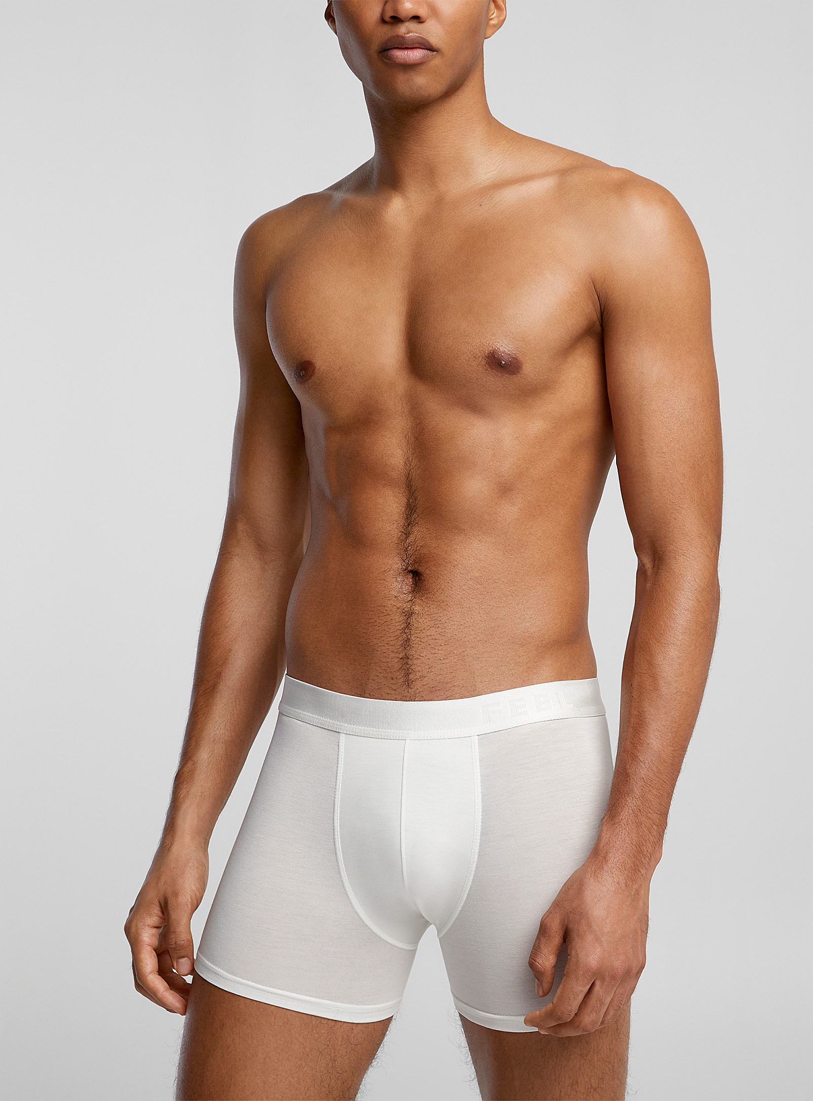 Le 31 Tone-on-tone Feel Lyocell Boxer Brief In White