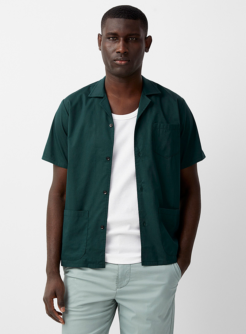 Bather: La chemise cabana vert pin Assorti pour homme