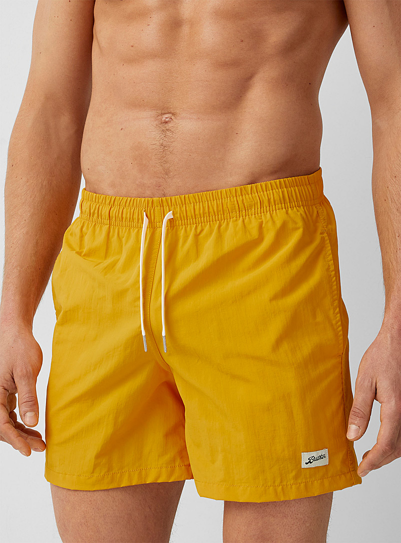 Bather Orange Amber-yellow swim trunk for men