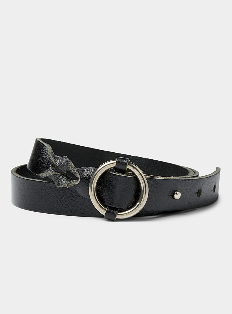Simons X Flechr Black Braided detail leather belt for men