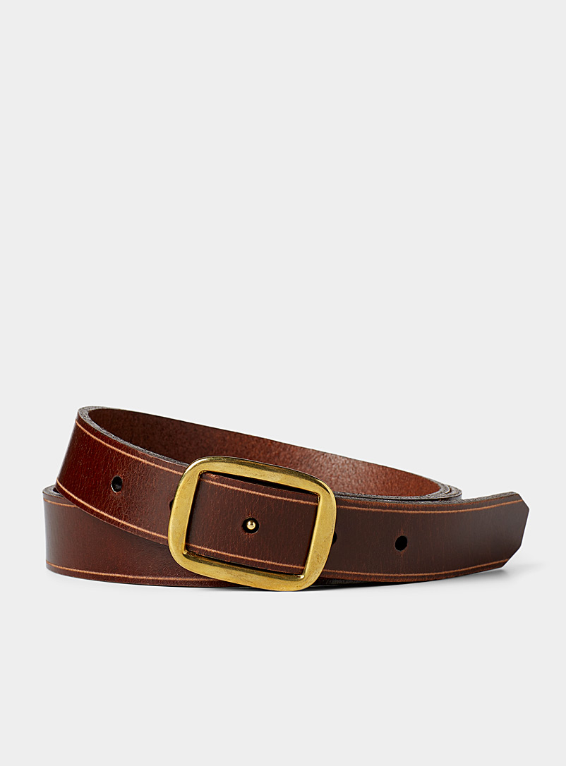 Flechr Brown Conway leather belt for men