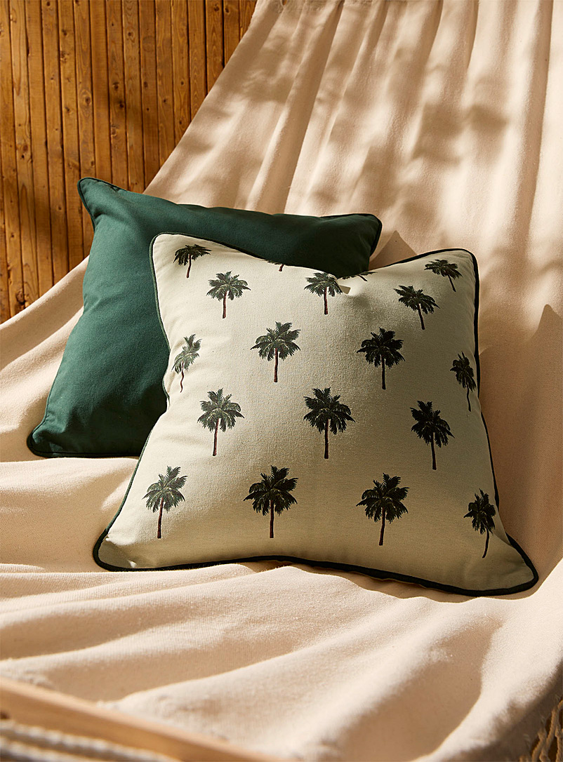 Simons Maison: Le coussin d'extérieur ode aux palmiers 45 x 45 cm Vert à motifs