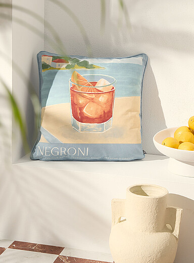 Negroni cocktail outdoor removable-cover cushion 45 x 45 cm