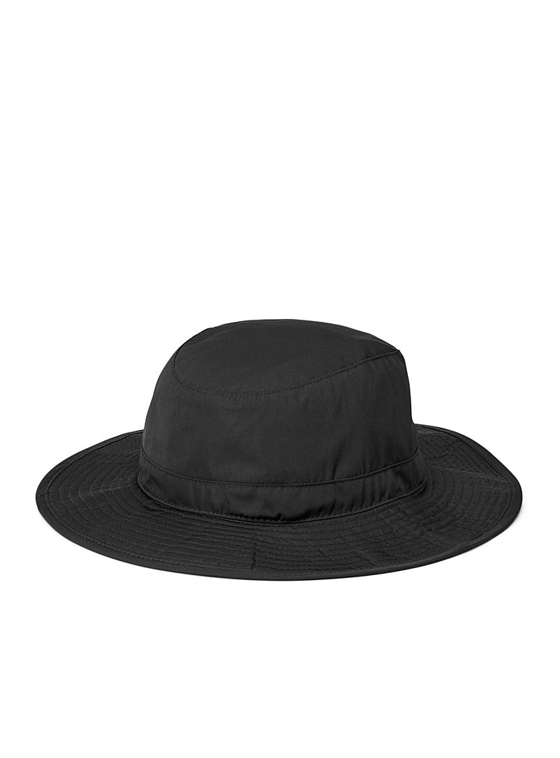 Djab Black Wide brim canvas bucket hat for men