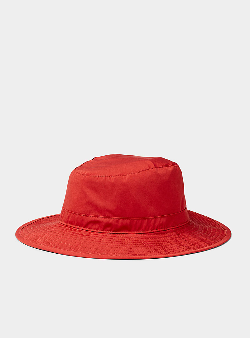 Djab Dark Orange Wide brim canvas bucket hat for men
