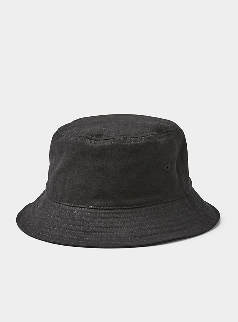 Le 31 Black Solid cotton bucket hat for men