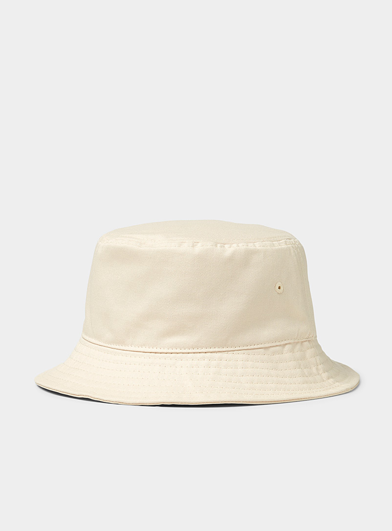 Le 31 White Solid cotton bucket hat for men