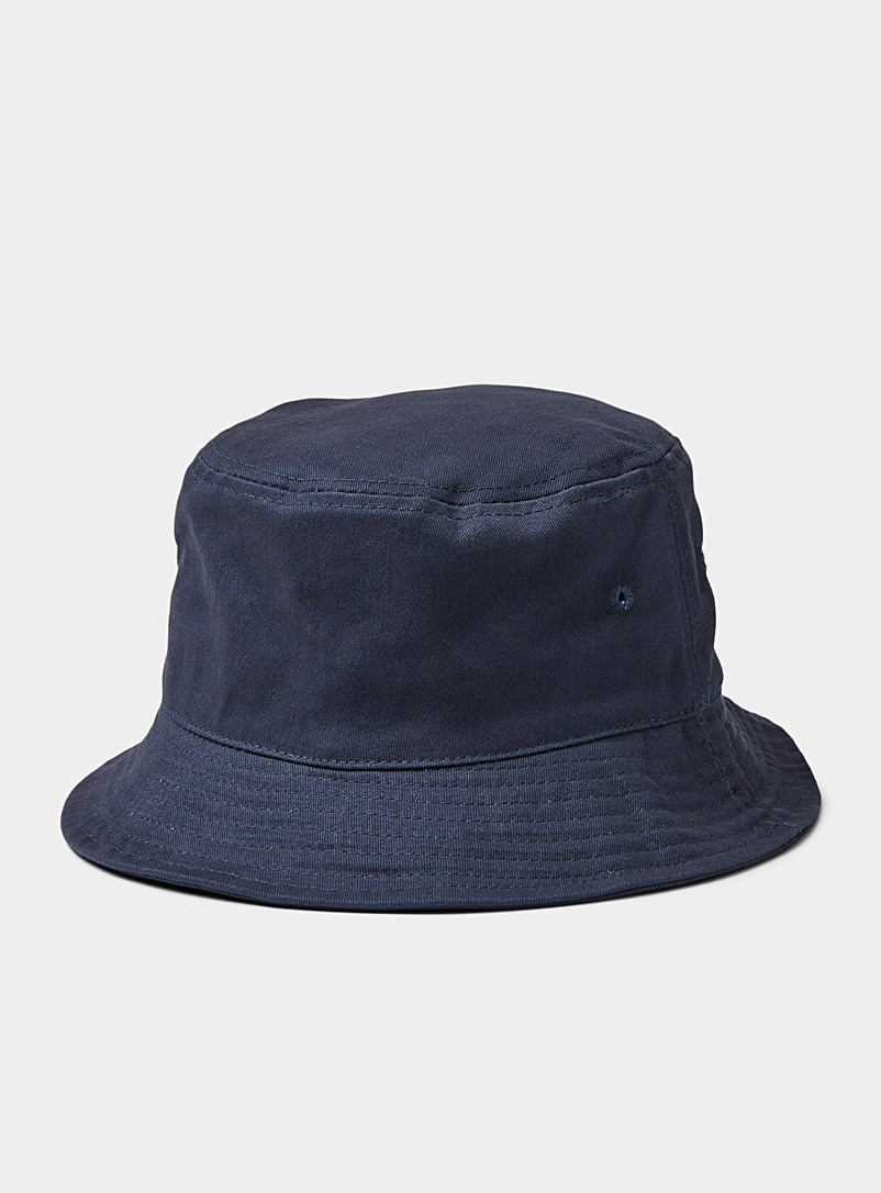 Le 31 Marine Blue Solid cotton bucket hat for men