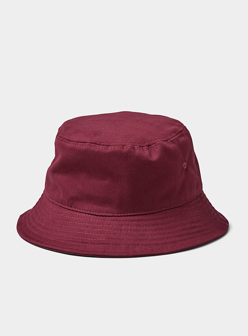 Le 31 Ruby Red Solid cotton bucket hat for men