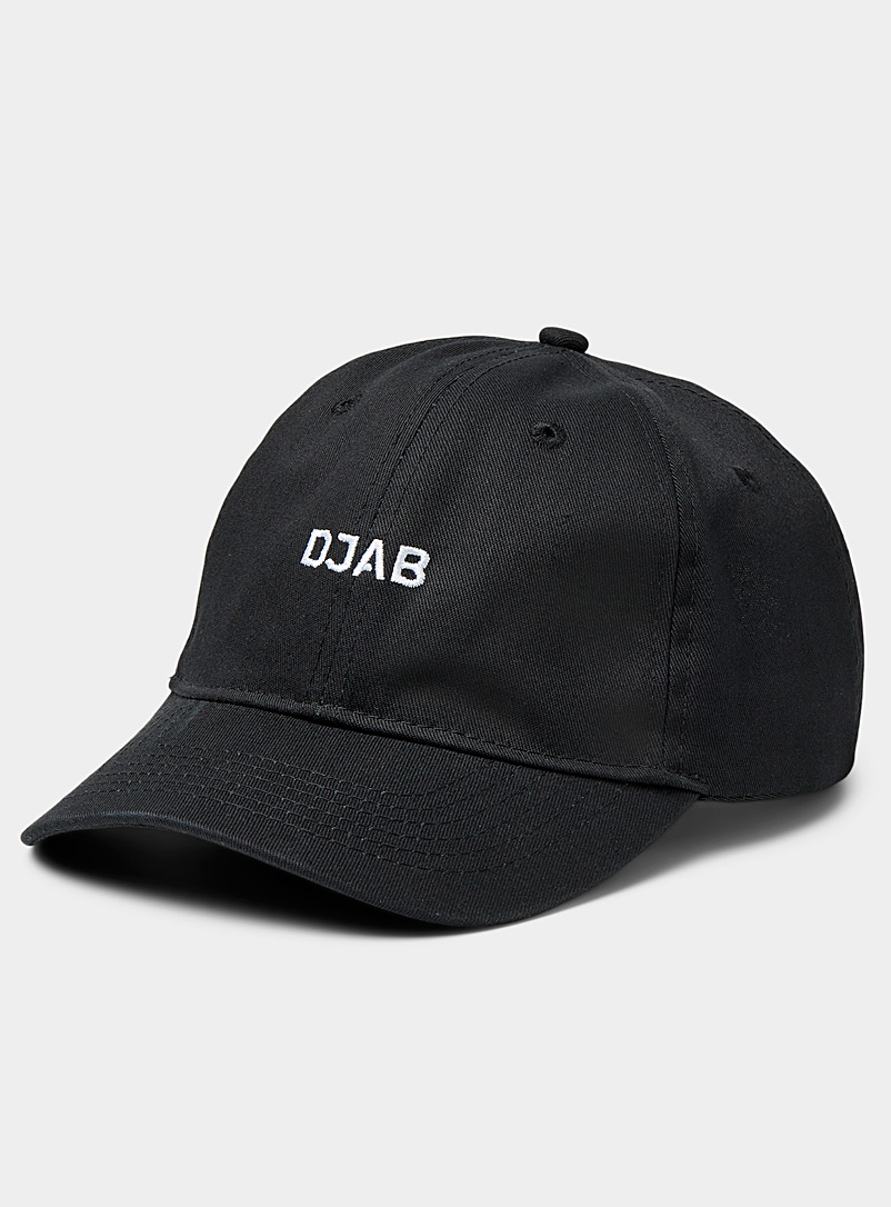 Djab Black Embroidered logo dad cap for men