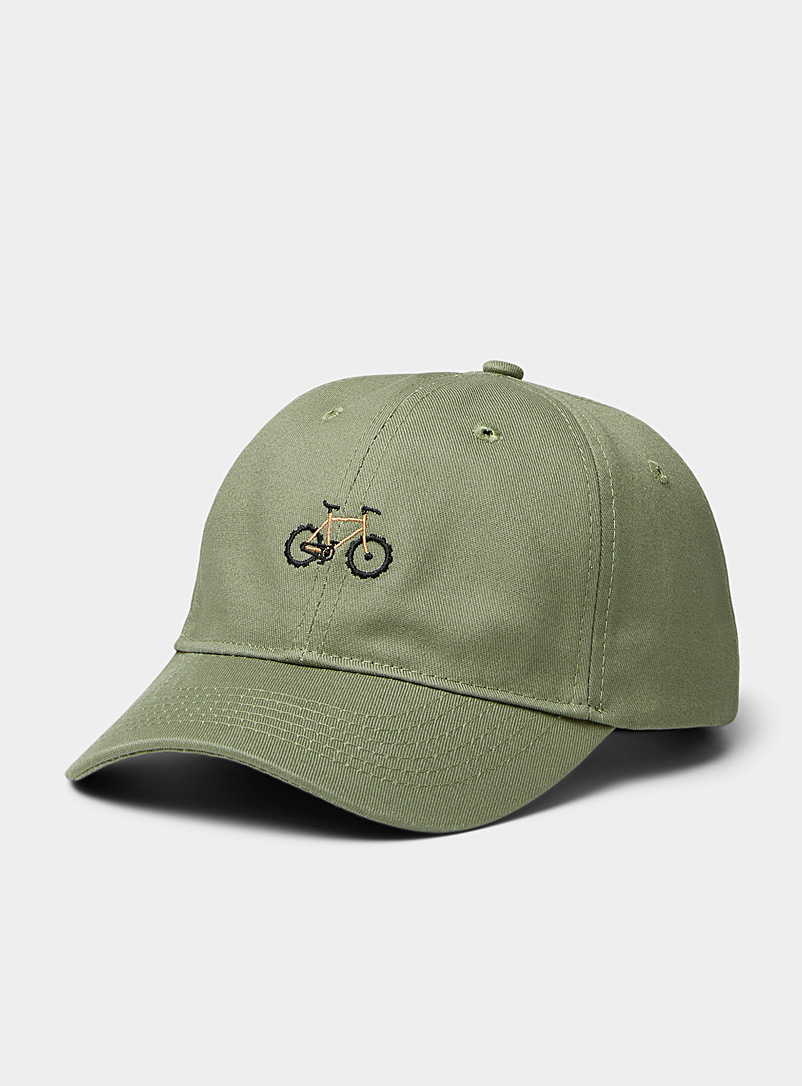 Le 31: La casquette broderie vélo de montagne Kaki chartreuse pour homme