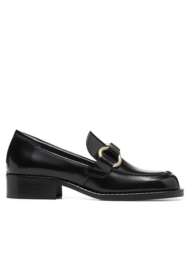Jonak Black Belinda black leather loafers for women