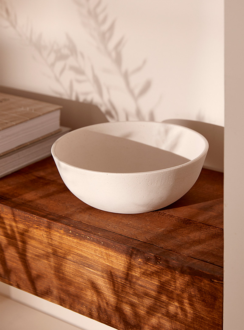 Simons Maison Ivory White Faux-stone decorative bowl