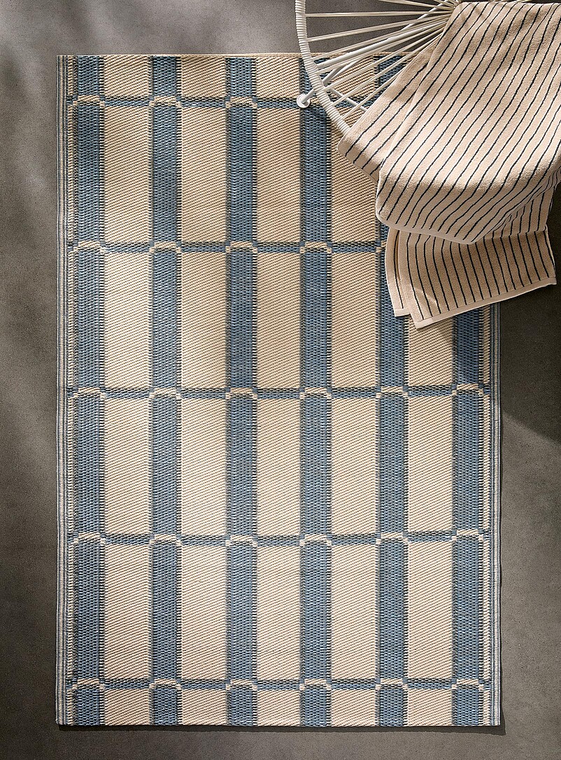 Tile Style Outdoor Rug Blue tiles outdoor rug 120 x 180 cm Live Outside exclusive collection ...