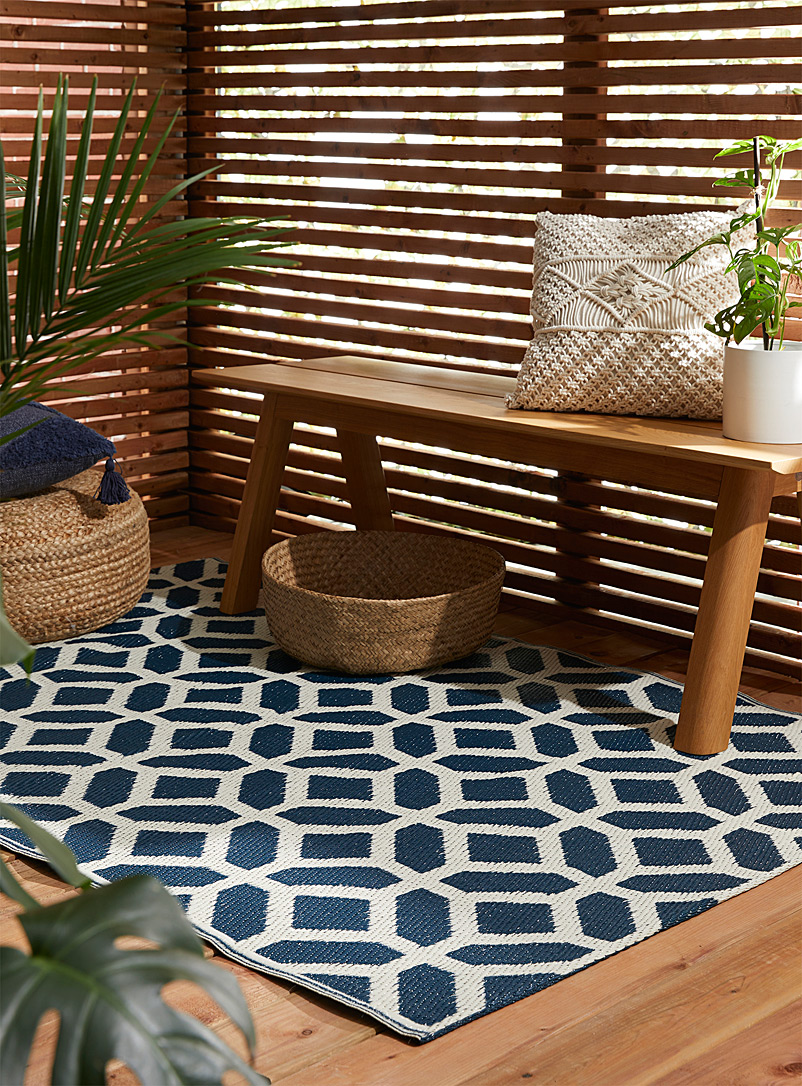 Simons Maison Navy and green Chic geometric outdoor rug 120 x 180 cm