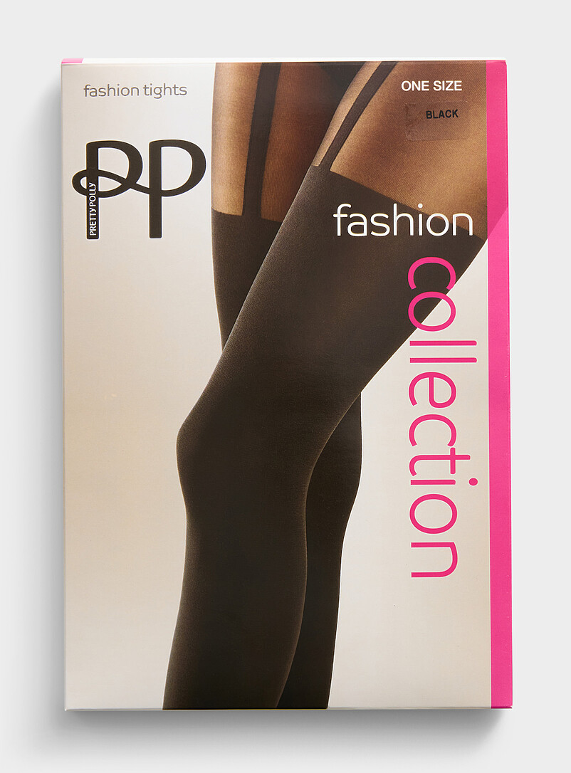 Garter thigh-high style tights product image 2