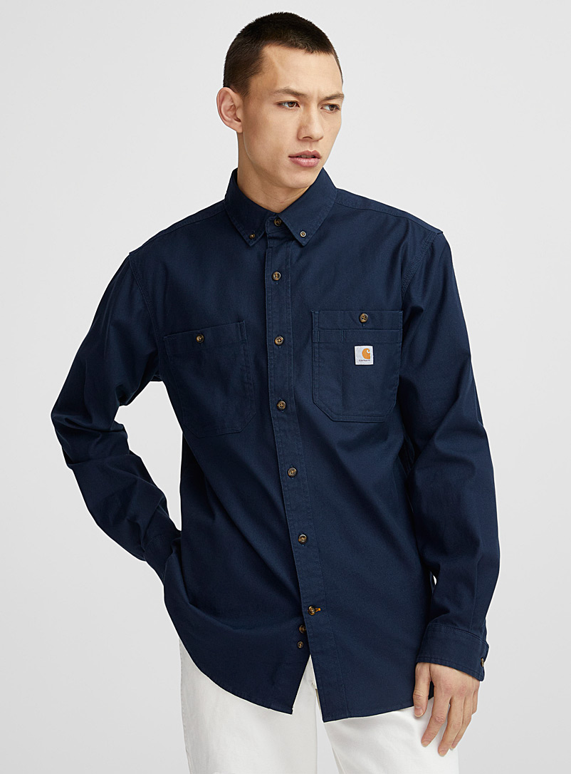 Carhartt Marine Blue Long-sleeve work shirt for men