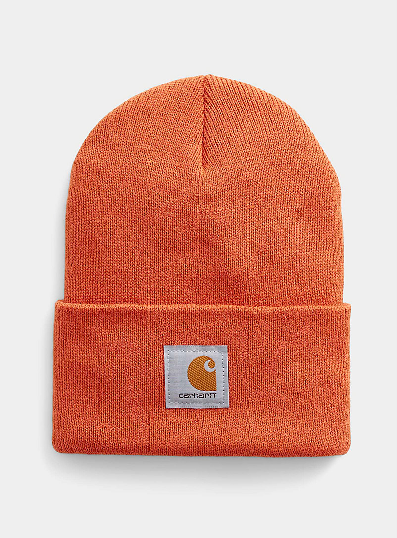 Carhartt: La tuque roulée <i>workwear</i> Orange pour homme