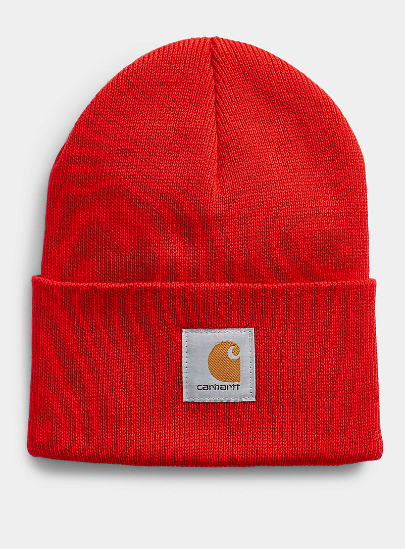 Carhartt Bright Red Ribbed worker tuque for women