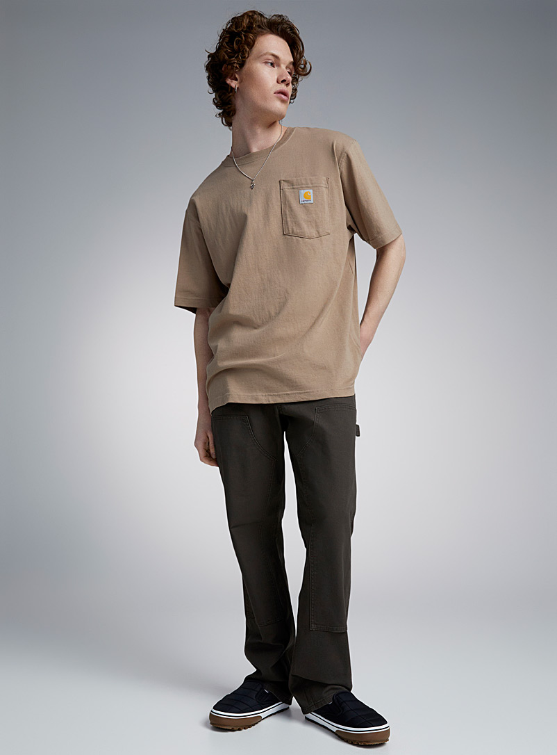 Carhartt Dark Brown Double-knee work pant Relaxed fit for men