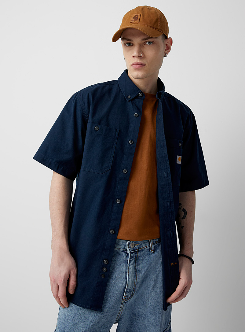 Carhartt Marine Blue Short-sleeve work shirt for men