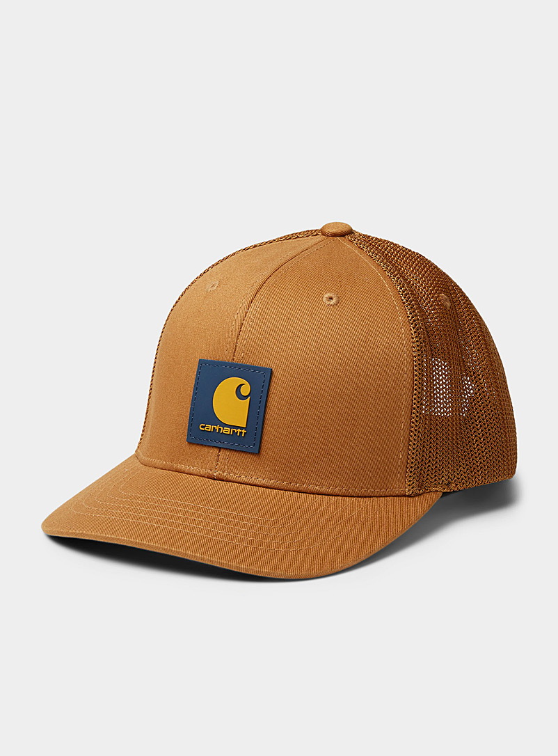 Carhartt: La casquette camionneur logo carré Miel - Chameau pour homme