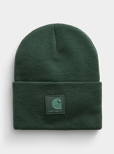 Carhartt Green Tonal patch cuffed tuque for men