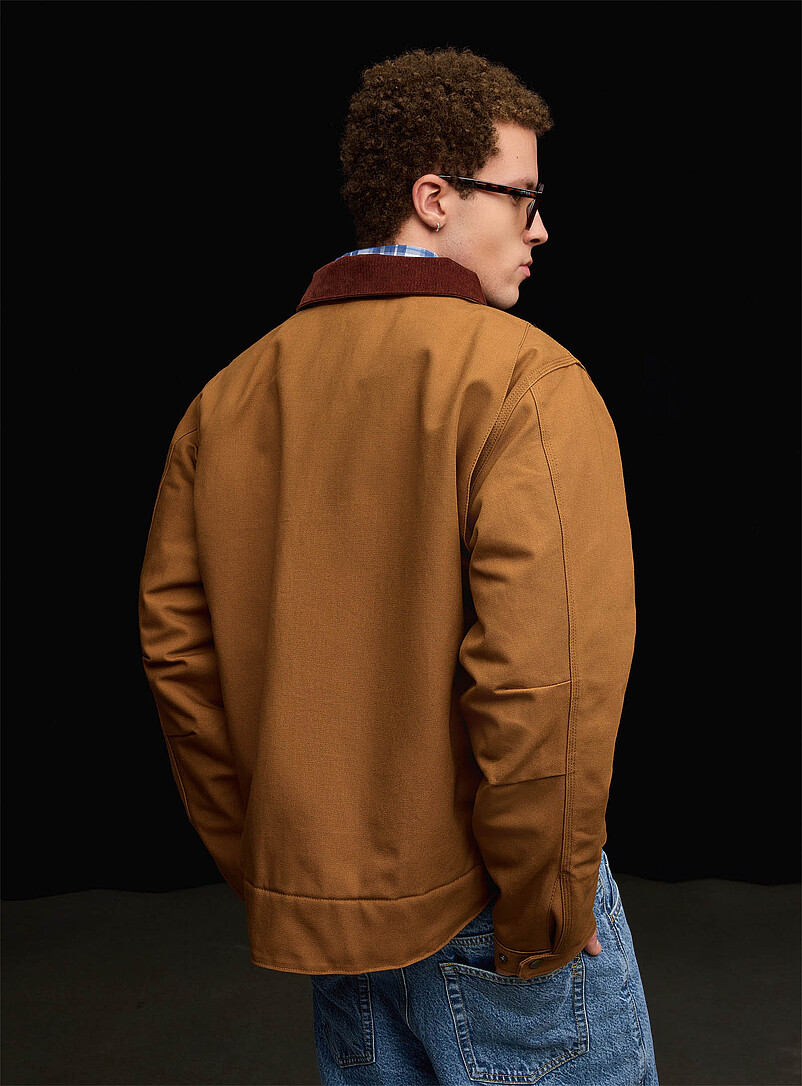 Carhartt: La veste travailleur Detroit doubl&eacute;e Cognac pour homme