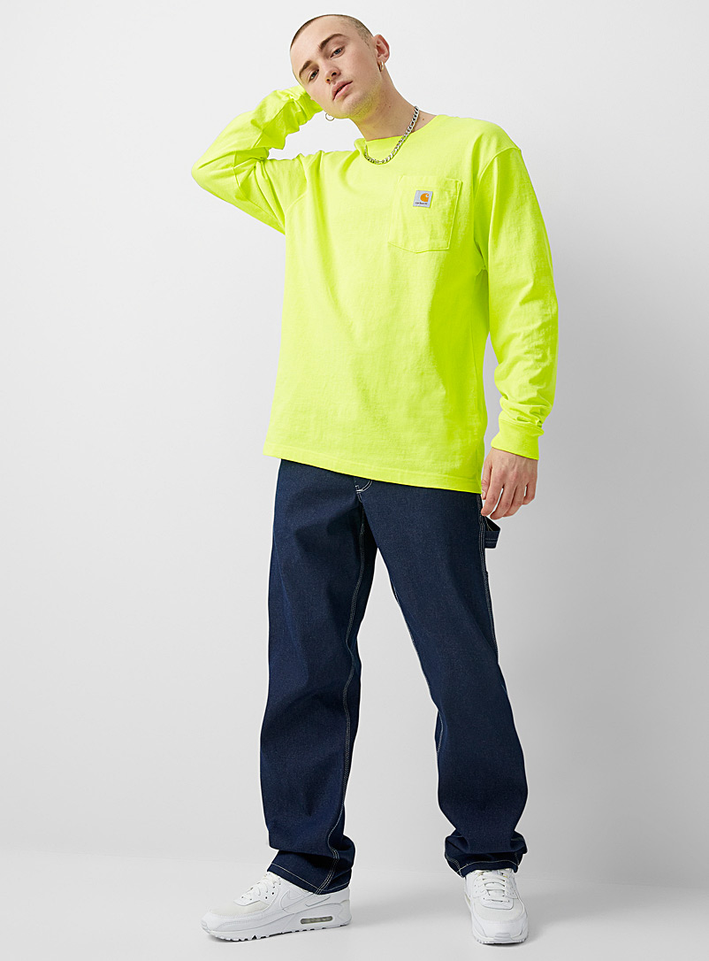 Carhartt Bright Yellow Logo pocket T-shirt for men