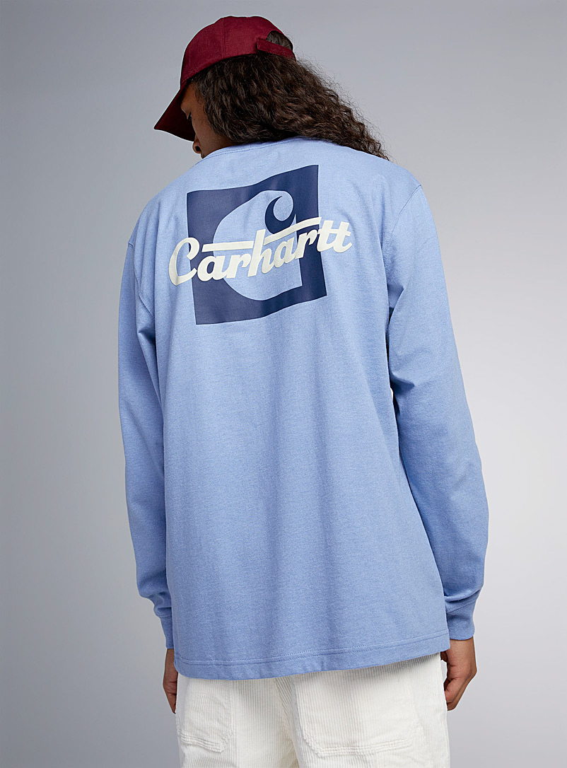 Carhartt Slate Blue Workwear logo loose T-shirt for men