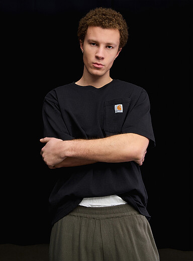 Carhartt: Le t-shirt &agrave; pochette logo Noir pour homme
