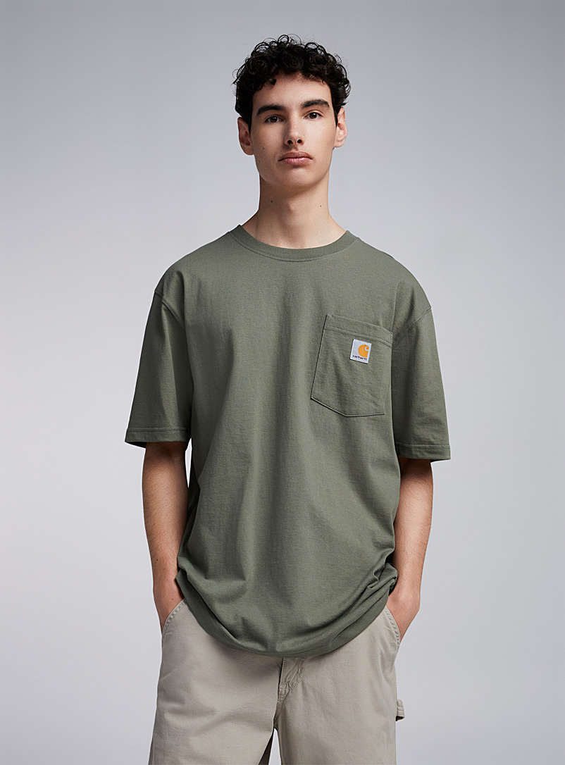 Carhartt Pine/Bottle Green Logo pocket T-shirt for men