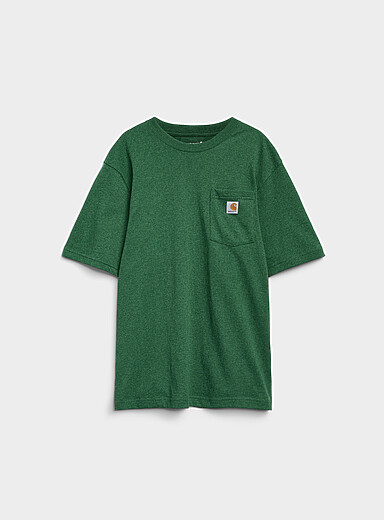 Carhartt: Le t-shirt &agrave; pochette logo Vert assorti pour homme
