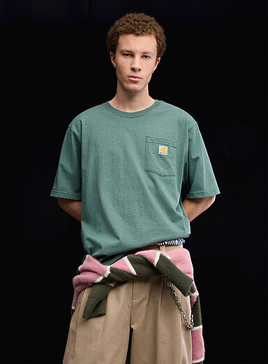 Carhartt: Le t-shirt &agrave; pochette logo Vert pour homme