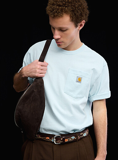 Carhartt: Le t-shirt &agrave; pochette logo Bleu  pour homme