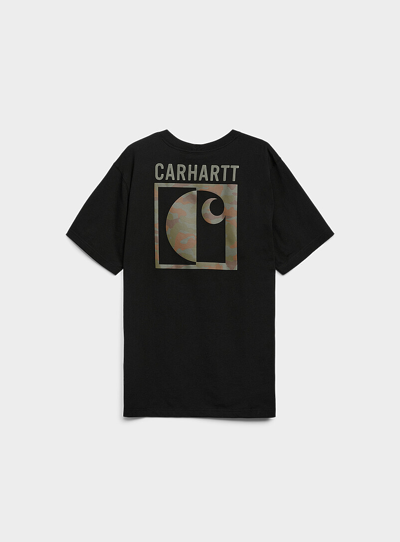 Carhartt: Le t-shirt &agrave; pochette logo camo Noir pour homme