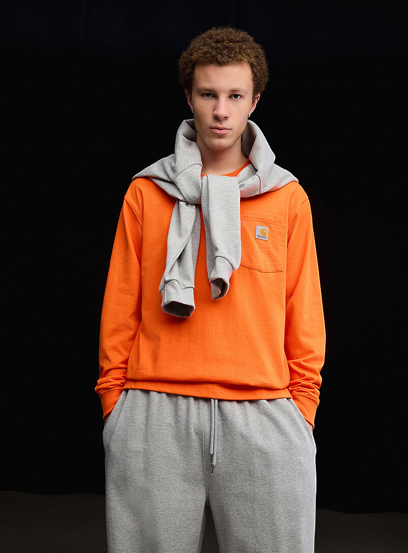 Logo pocket long-sleeve T-shirt product image (primary)