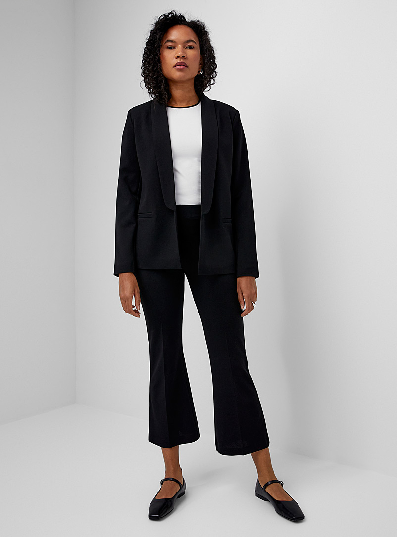 Contemporaine Black Cropped semi-flared pant for women