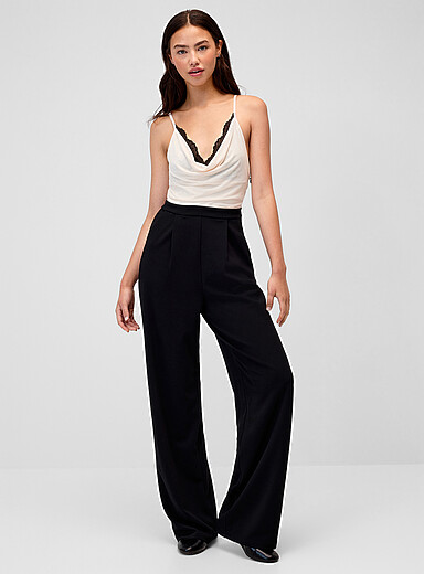 Lace draped top jumpsuit